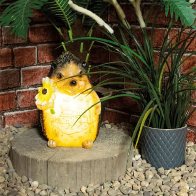 Netagon Garden Outdoor Solar Powered Light Up Animal Hedgehog Ornament Gnome Decoration