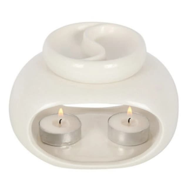 Something Different Something Different Ceramic Double Oil Burner in Off White Off White One Size Unisex 5063107007667