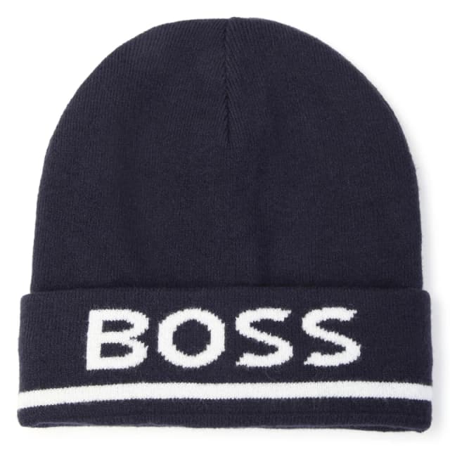 Boss Logo Print Beanie Junior Boys - Blue Blue Infant