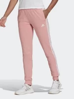adidas Essentials Single Jersey 3-stripes Joggers, Pink Size M Women