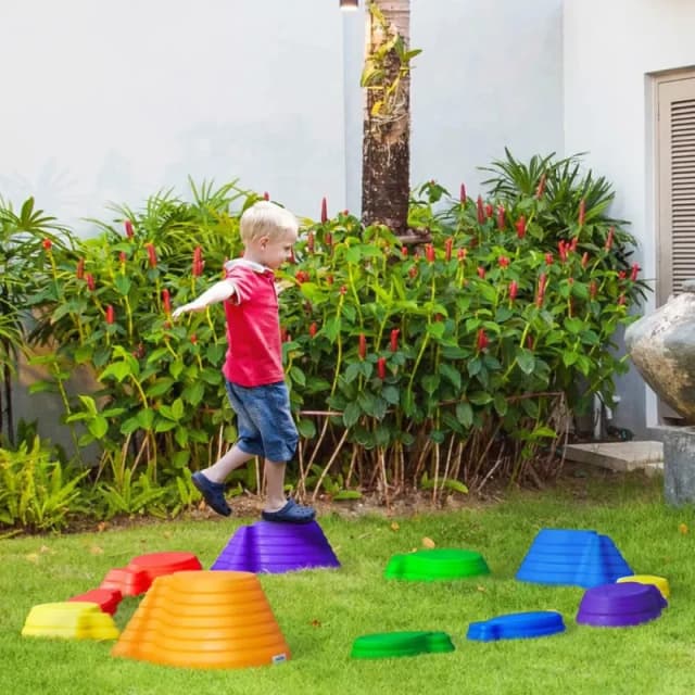 Outsunny Kids Balance Stepping Stones - Multicoloured, Multi 340-014