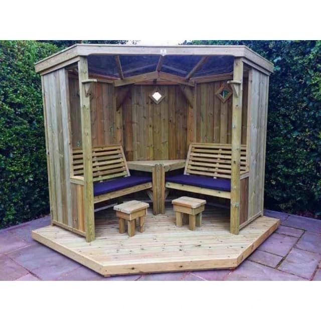 Churnet Valley Garden Furniture Ltd 4 Seasons Room Covered Arbour - Assembly Incl - Set of Cushions Inc in Brown Brown Unisex
