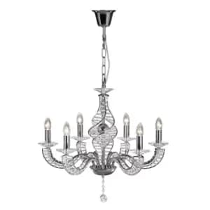 Santo Pendant 6 Light E14 Polished Chrome/Crystal