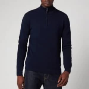 Superdry Mens Orange Label Henley Jumper - Dark Navy - L