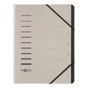 Pagna Pro A4 7 Compartment Sorting File Light Grey Pack of 5 4005821