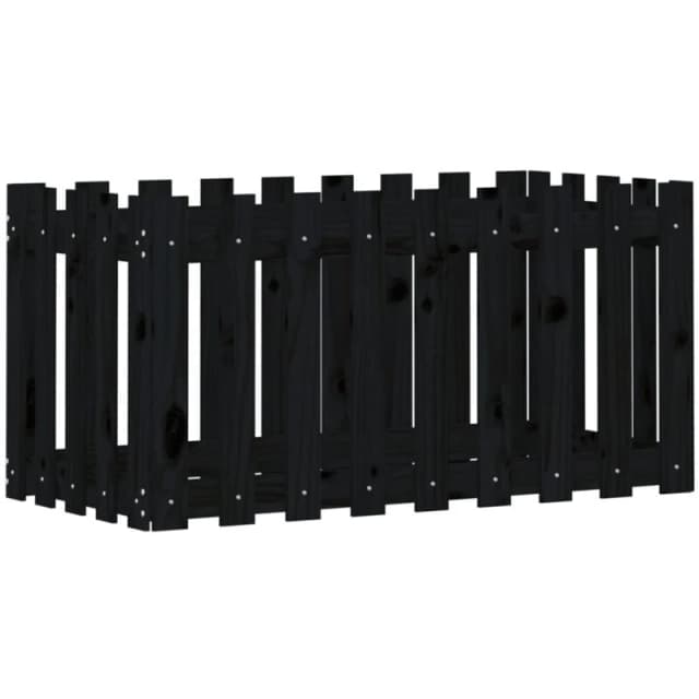 vidaXL Garden Raised Bed w/ Fence Design Black 100x50x50 cm, Black 832479
