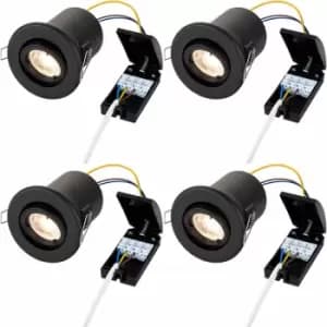4 PACK Tiltable Recessed Ceiling Downlight - 50W GU10 Reflector - Fire Rated