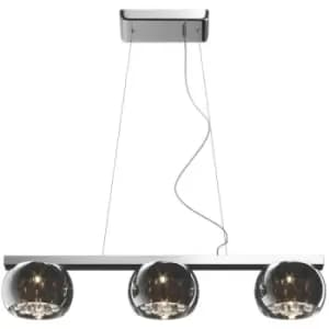 Zumaline Crystal Hanging Bar Pendant Ceiling Light, Glass, 3x G9