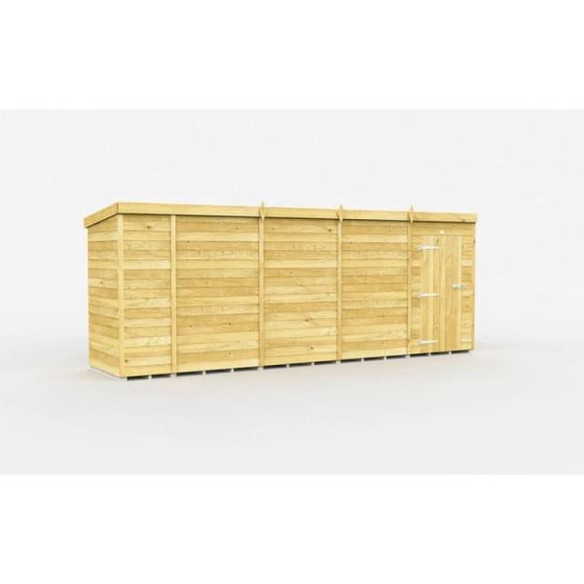 Buttercup Farm 17 x 4 Feet Pent Shed - Single Door W/O Window - L118 x W492 x H201cm in Brown Brown Unisex