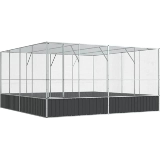 VIDAXL Aviary Silver 418x414x212cm Steel Vidaxl 8721012410510