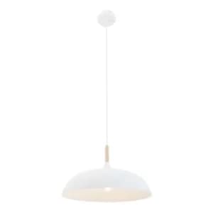 Bjorr Dome Pendant Ceiling Lights White Matt, Wood Clear