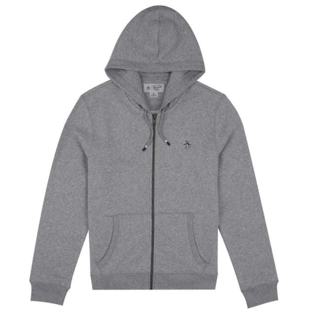 Original Penguin Sticker Pete Full Zip Hoodie - Grey Grey S