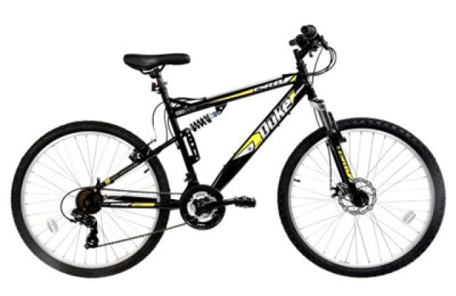Dallingridge Duke Full Suspension Mountain Bike, 26" Wheel - Black/yellow