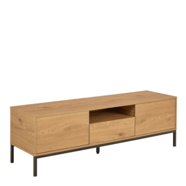 Furniture To Go Seaford TV Unit 2 Doors 1 Drawer In Matt Wild Oak