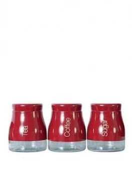 Sabichi Red 3 Piece Kitchen Canister Set