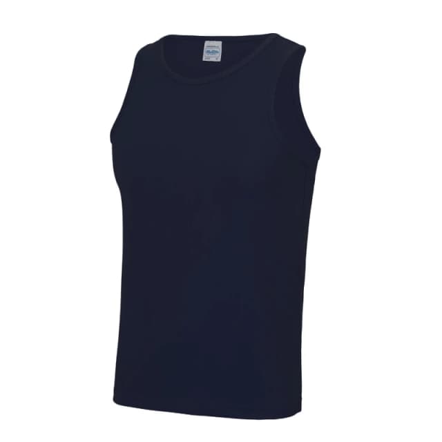 AWDis AWDis Men Just Cool Sports Gym Plain Tank Vest Top in Navy Size: Small Navy S Male 5055747877649