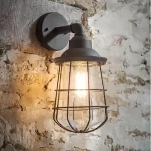 Finsbury Charcoal Mains Nautical Outdoor Garden Caged Wall Light - Garden Trading