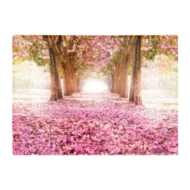 Warren Reed Designer Pink Flower Tree Tunnel Glass Chopping Board