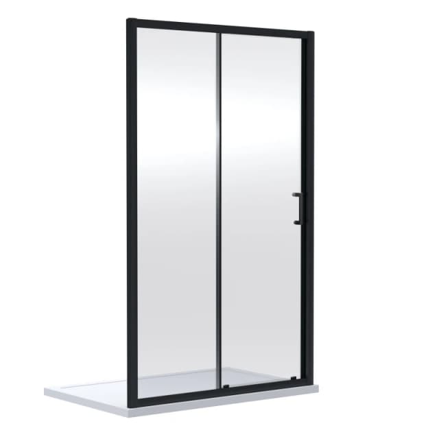 Balterley 6mm Toughened Safety Glass Sliding Shower Door 1900 x 1200mm Black Black
