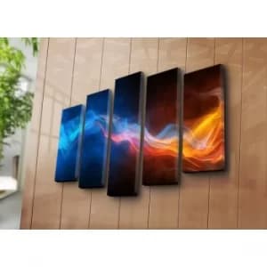 5PATK-20 Multicolor Decorative Canvas Painting (5 Pieces)