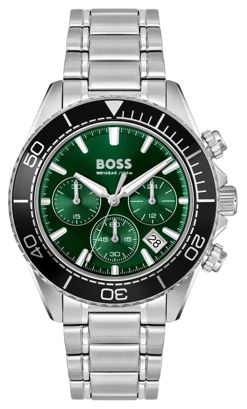 BOSS 1514321 SEALINER Quartz Chronograph (44mm) Green Dial Watch