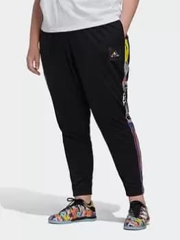 adidas Tiro Pride Tracksuit Bottoms (plus Size), Black/Multi, Size 1X, Women