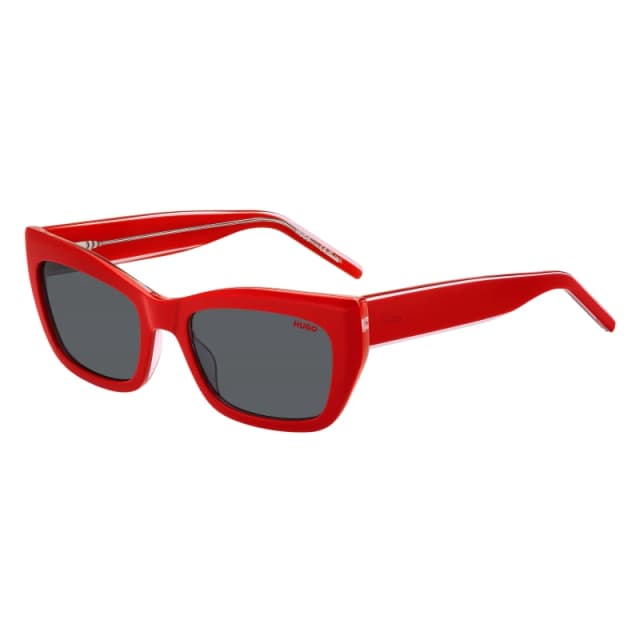Hugo Womens Rectangular Round Sunglasses Red Pink female 54 cm