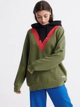 Superdry Alchemy Chevron Hoodie - Green, Size S, Women