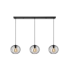 Danza Classic Bar Pendant Light - 3xE27 - Black