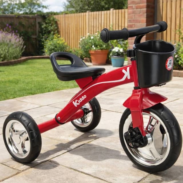 Kiddo Trike 3 Wheel Ride On Tricycle with Basket in Red Size: 1 Pack Red Unisex 1 Pack