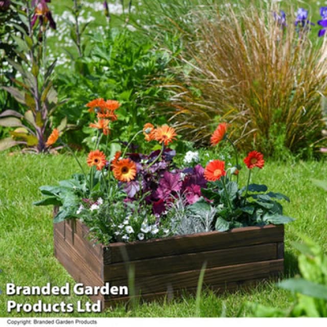 Garden Gear Wooden Raised Garden Planter Treated Fir Wood Outdoor Flower Trough Herb Vegetable Bed (Small 60X60Cm)