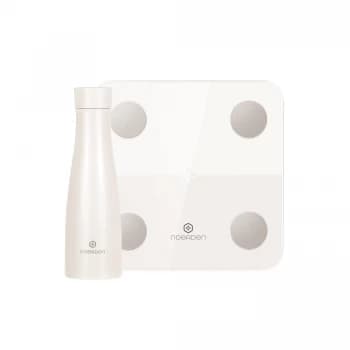 Noerden Smart Health Bundle (MINIMI Smart Scales with 9 Biometrics & LIZ Smart Bottle 480ml) - White