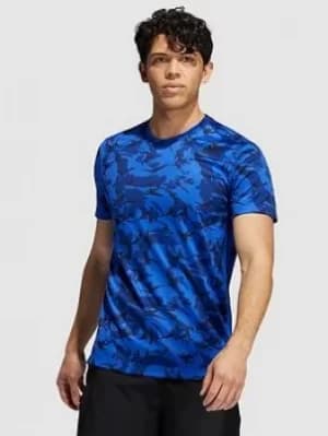 adidas Camo T-Shirt, Blue Size M Men