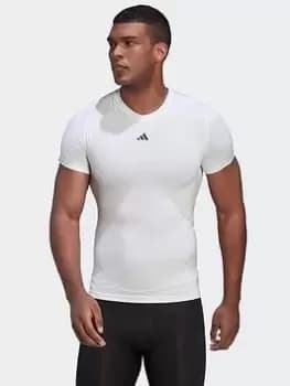 adidas Train Techfit T-Shirt, White, Size XS, Men