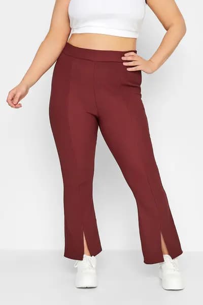 Yours Flared Leggings Red