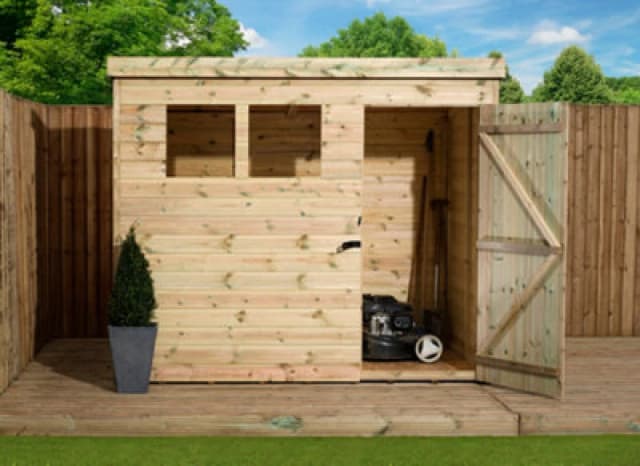 Empire Sheds Empire 1500 Pent 8X8 Pressure Treated Tongue And Groove Wooden Garden Shed Door Right (8' X 8' / 8ft X 8ft) (8X8)