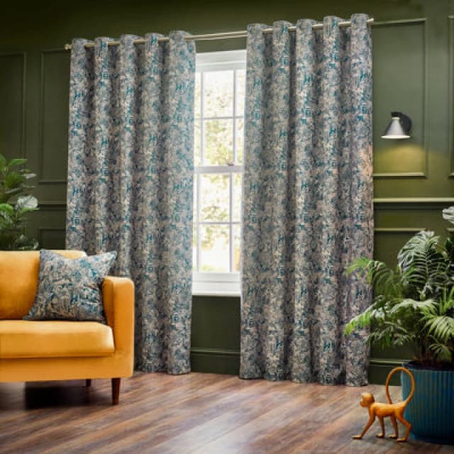 Bengal Eyelet Curtains Wedgewood, Wedgewood / 117 x 183cm