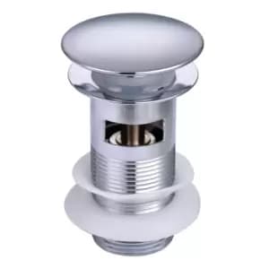 Push Button Slotted Basin Waste - Chrome