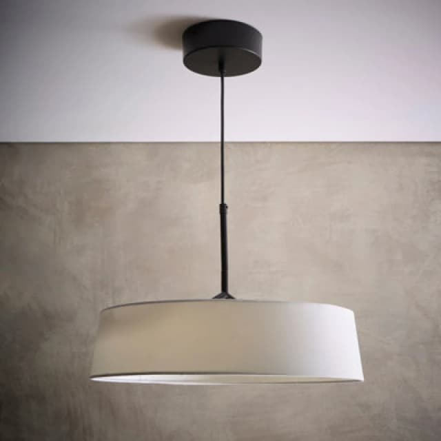K Living Luna Black LED Ceiling Light With White Shade