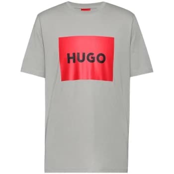Hugo Dulive Red Logo Grey T-Shirt