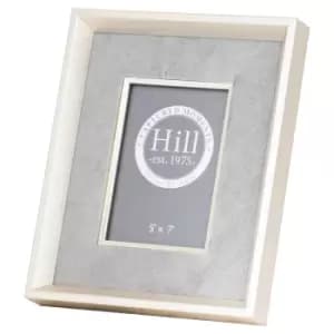 Antiqued Pewter Deep Framed Grey Velvet 5X7 Photo Frame
