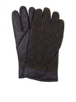 Barbour Dale Quilted Wax Gloves - Olive