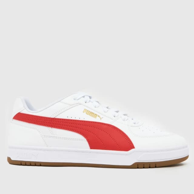 PUMA Caven III Trainers in White & Red White & Red UK 7 (EU 40½)
