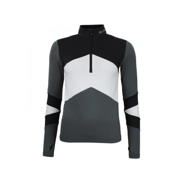 Womens 1st skin t-shirt with zip Peak Mountain Gris Female L