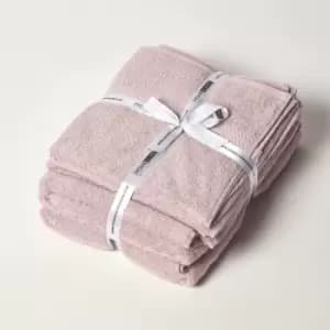 HOMESCAPES Blush Pink 100% Combed Egyptian Cotton Towel Bale Set 500 GSM - Blush Pink