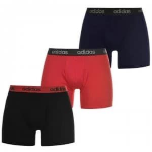 adidas Mens Essentials Climalite Brief 3 Pack - Red