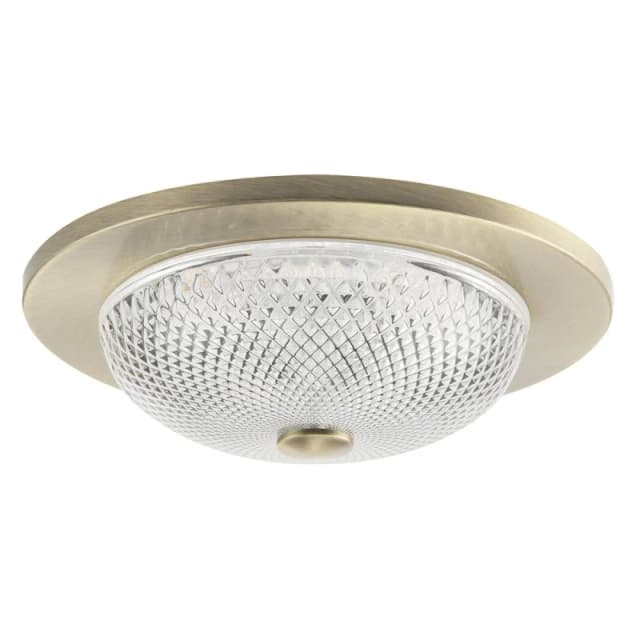 Happy Homewares Modern Bathroom Ceiling Light Fitting with Clear Diamond Effect Glass in Metallic Gold Metallic Gold Unisex