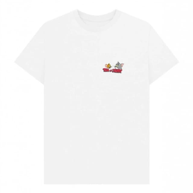 Tom & Jerry Mens Classic Faces T-Shirt in White Size: Small White Male S