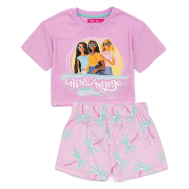 Barbie Short Sleeve Short Leg Pyjama Set Pink female