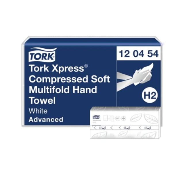 Tork Xpress Compressed Soft Multifold Hand Towels 320x212mm 2-Ply White (2400 Pack) 120454
